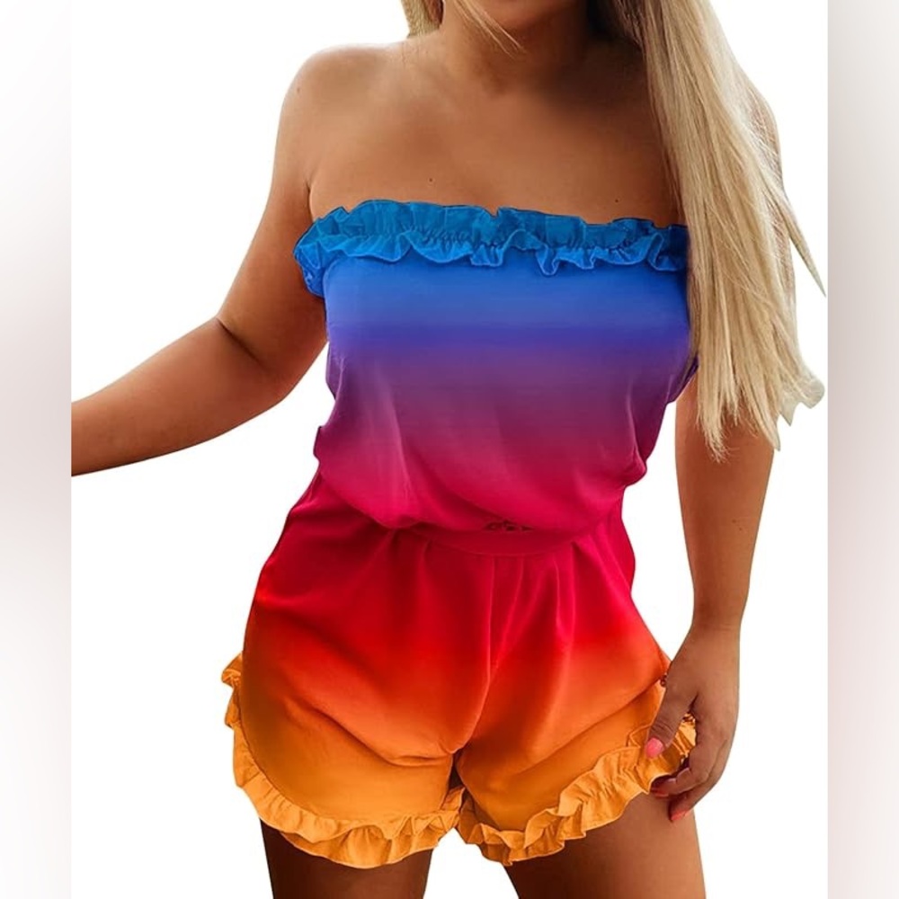ChicMe Beach Romper S Colorful, Spring & Summer 💜💙❤️🧡💛